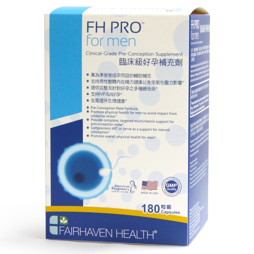 商品[国内直发] Fairhaven Health|FAIRHAVEN HEALTH  临床级好孕补充剂(男士配方) 180粒装,价格¥1902,第1张图片详细描述