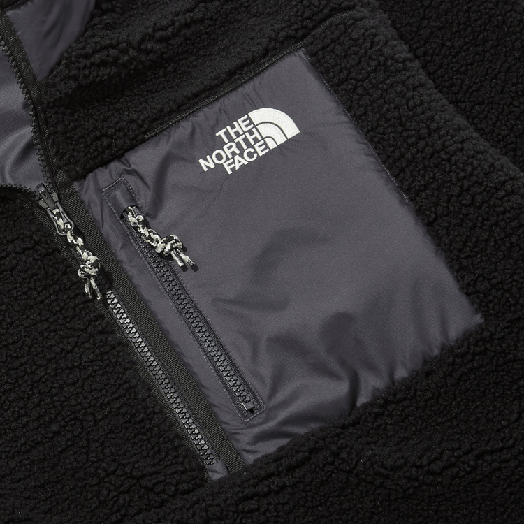 商品The North Face|【Brilliant|北面特惠】北面Play 绿色双面抓绒夹克 PLAY GREEN RVS FLEECE ANORAK BLACK NJ4FP56A,价格¥827,第6张图片详细描述