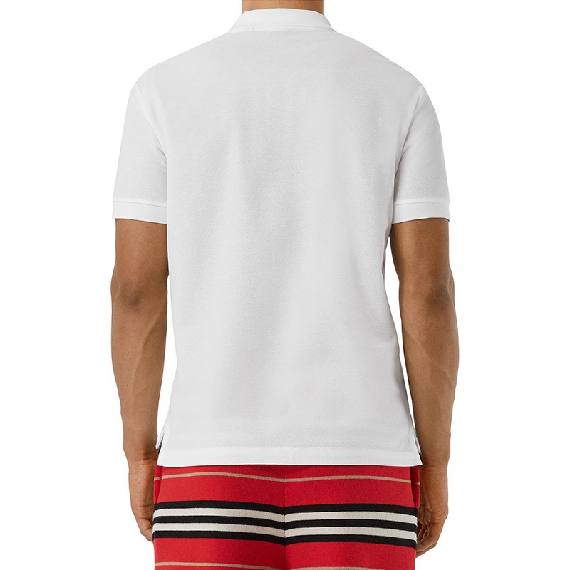 商品Burberry|BURBERRY/博柏利 男士白色棉质骑士刺绣半开领短袖POLO衫80675831/80780941,价格¥1418,第6张图片详细描述
