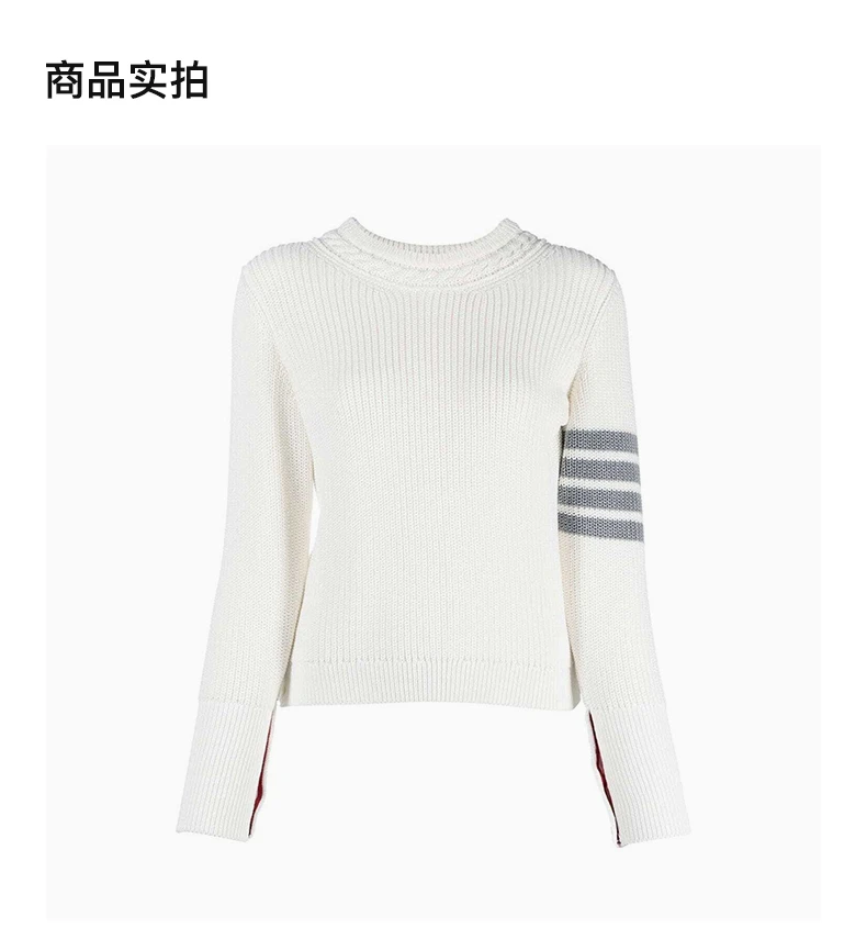 商品Thom Browne|THOM BROWNE 米白色女士针织衫/毛衣 FKA410A-Y3017-100,价格¥4273,第4张图片详细描述