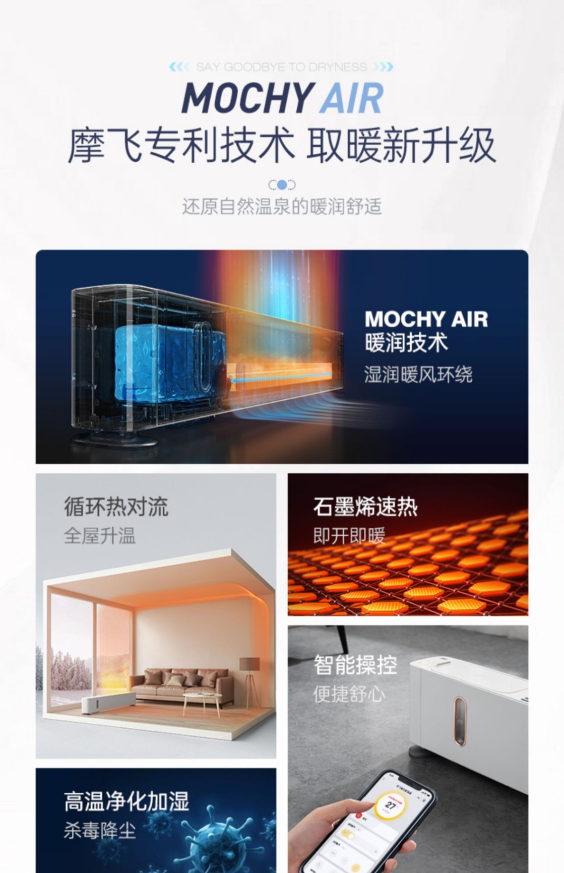 商品[国内直发] Morphy Richards|踢脚线取暖器家用冬天石墨烯电暖气大面积全屋房间浴室暖风机MR2026,价格¥797,第17张图片详细描述