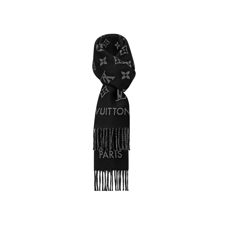 商品Louis Vuitton|【现货】LV路易威登 23新款 MNG系列 男士羊毛老花图案围巾M79225（两色）,价格¥4358,第2张图片详细描述