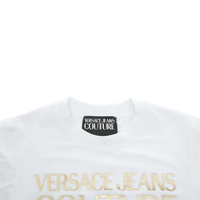 商品[国内直发] Versace|VERSACE JEANS 女白色短袖T恤 72HAHT01-CJ03T-G03,价格¥385,第3张图片详细描述