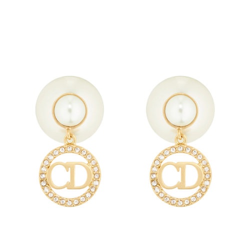 商品Dior|【包税】DIOR/迪奥 22新款TRIBALES系列 女士白色树脂珠饰金色饰面金属仿水晶点缀CD耳环E1941TRICY_D03S,价格¥4442,第5张图片详细描述