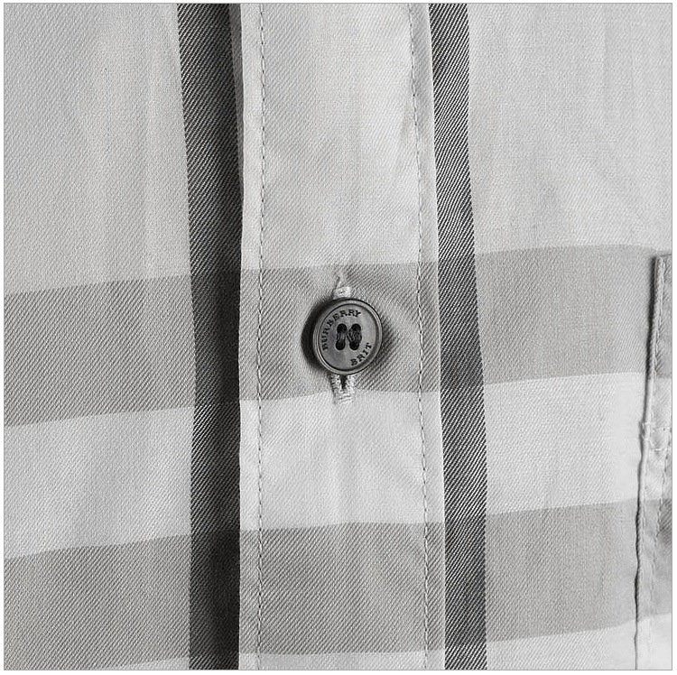商品[国内直发] Burberry|Burberry 博柏利 男士灰白色纯棉格子长袖衬衫 3942560,价格¥2125,第34张图片详细描述