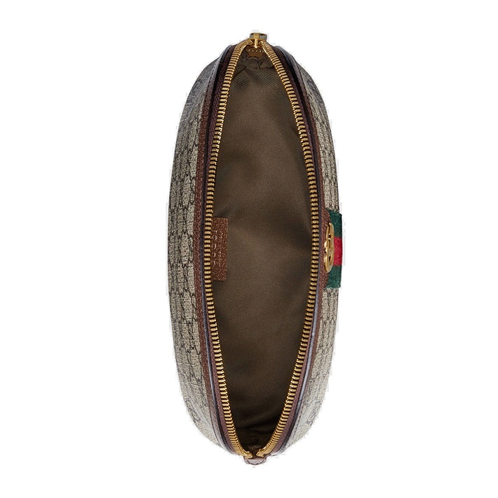商品Gucci|GUCCI/古驰 Ophidia系列 双G 老花经典棕色皮革饰面帆布大号化妆包,价格¥3264,第3张图片详细描述