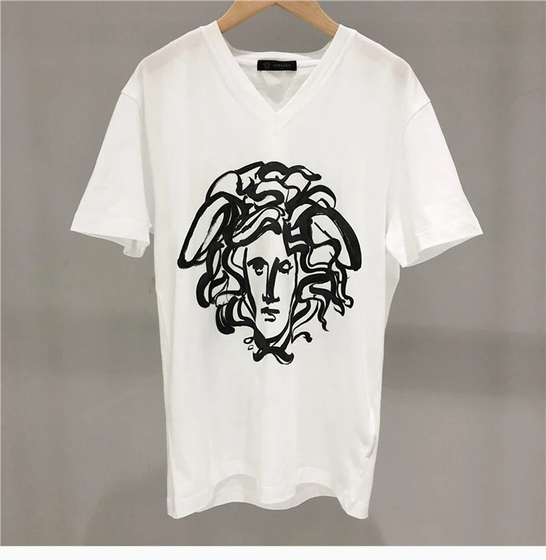 商品Versace|VERSACE 范思哲 白色棉男士T恤 A79224-A222614-A911,价格¥1387,第4张图片详细描述