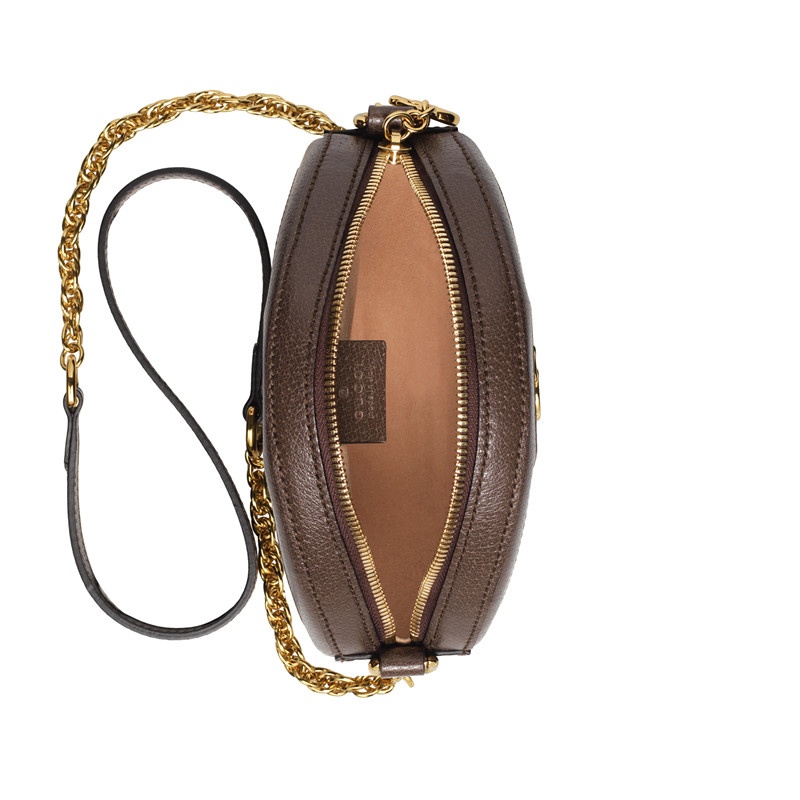商品Gucci|GUCCI/古驰 Ophidia女士迷你米色帆布圆形链条单肩包 ,价格¥12208,第5张图片详细描述