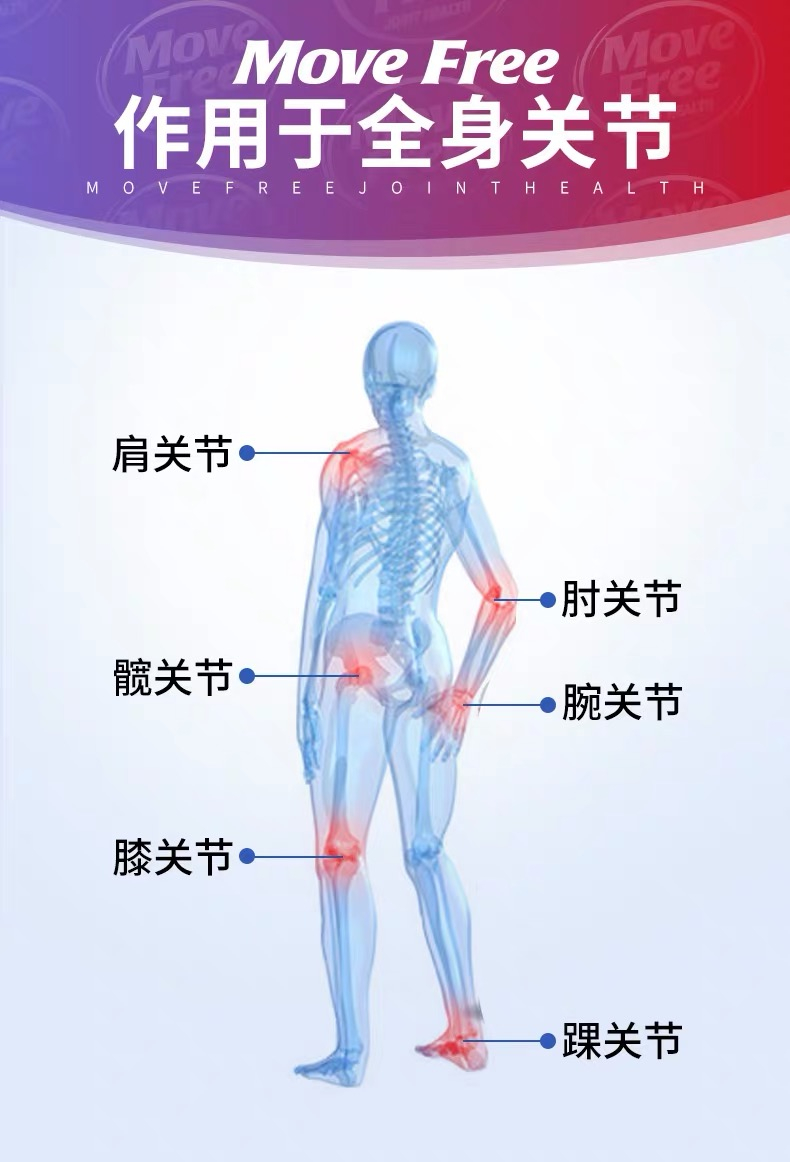 商品Move Free|【关节修复】氨糖软骨素钙加维D片 关节受损术后修复 促进钙吸收 蓝瓶 80粒,价格¥195,第8张图片详细描述
