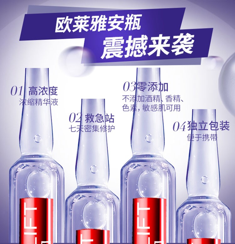 商品L'Oreal Paris|欧莱雅 复颜玻尿酸7日安瓶精华28天超值装 1.5mlX28 密集补水 弹润修护,价格¥137,第4张图片详细描述