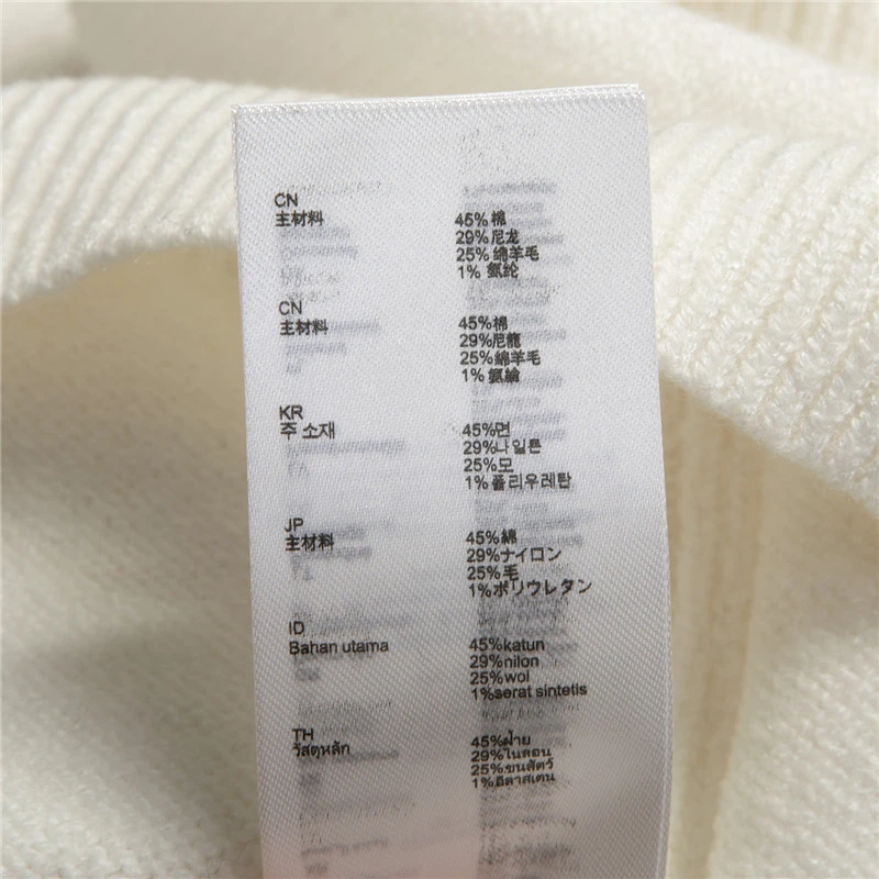 商品Maje|MAJE 女士拼色棉质针织毛衣 R130142P-WHITE,价格¥440,第3张图片详细描述