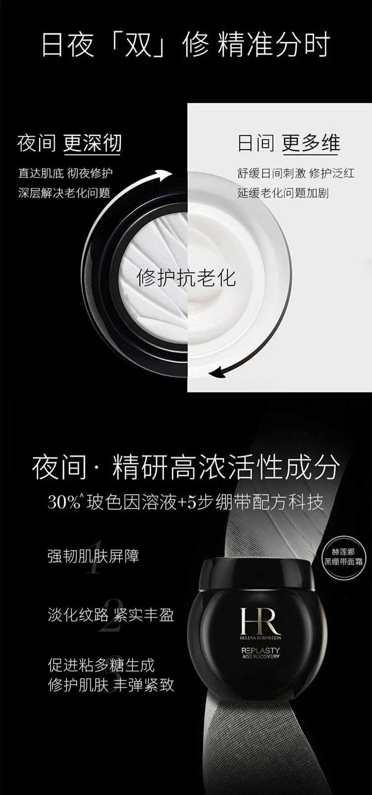 商品Helena Rubinstein|HR 赫莲娜 黑白绷带面霜（黑绷带50ml+白绷带50ml）,价格¥5230,第6张图片详细描述