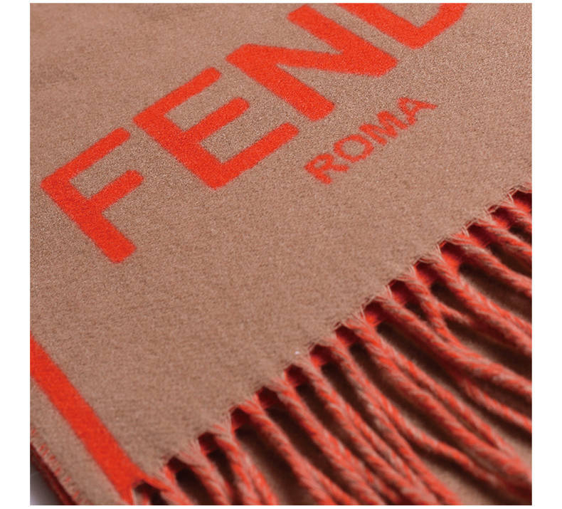 商品Fendi|FENDI 女士拼色羊绒围巾 FXT322-AEOR-F1G9B,价格¥3685,第7张图片详细描述