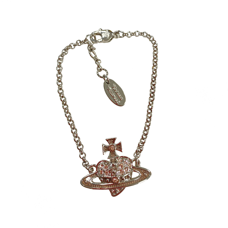 商品Vivienne Westwood|【现货】西太后  女士银粉色徽标心形手链6102020Z-02P187-CN,价格¥783,第3张图片详细描述