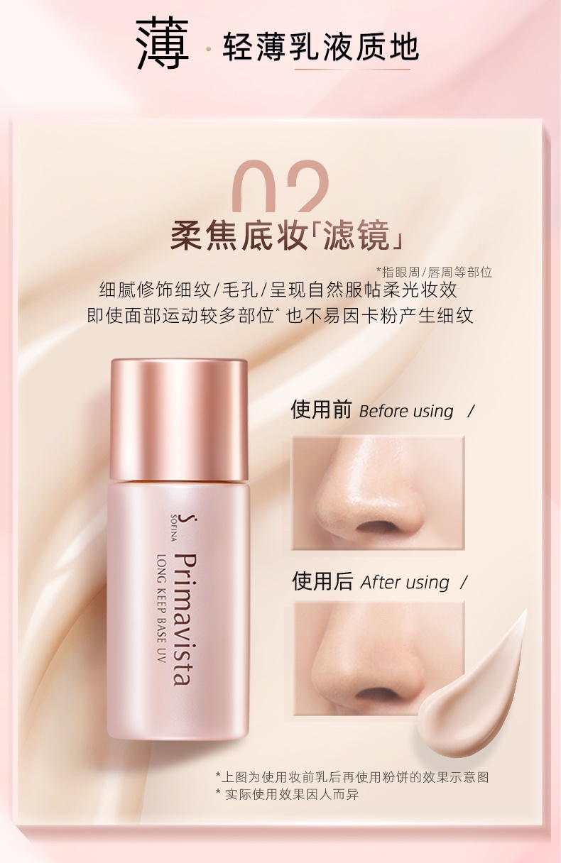 商品SOFINA|SOFINA/苏菲娜妆前乳映美焕采25mlSPF8PA++控油清透隔离防晒 ,价格¥153,第4张图片详细描述