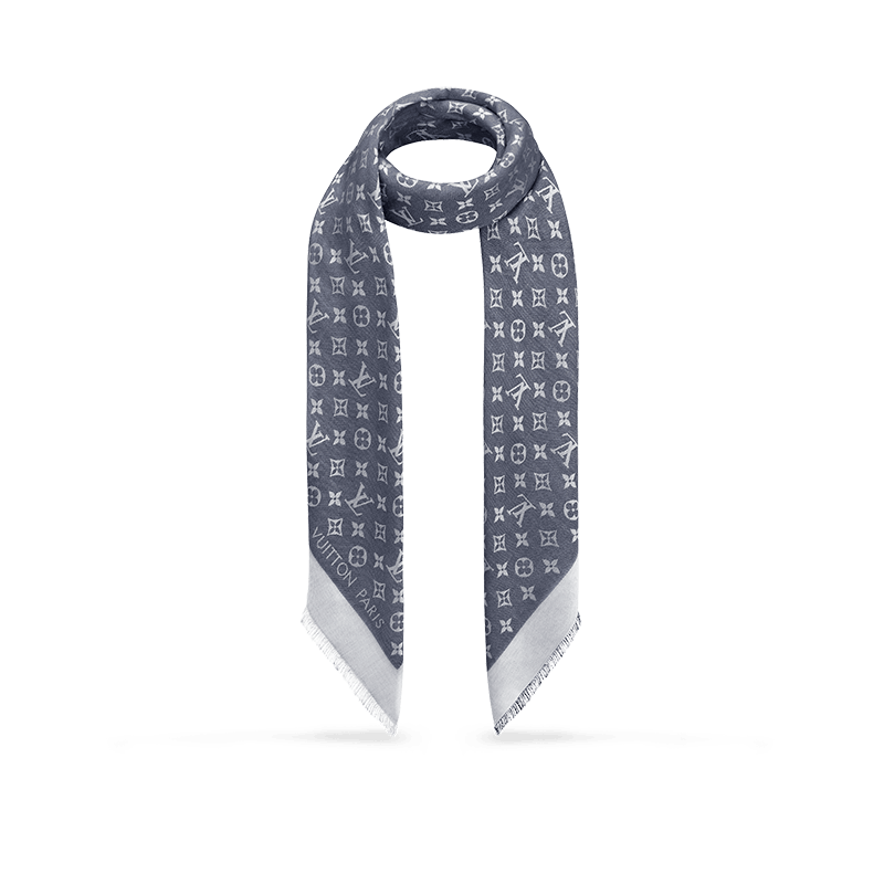 商�品Louis Vuitton|【现货】路易威登 女蓝色Monogram桑蚕丝方巾披肩M71376,价格¥4317,第4张图片详细描述