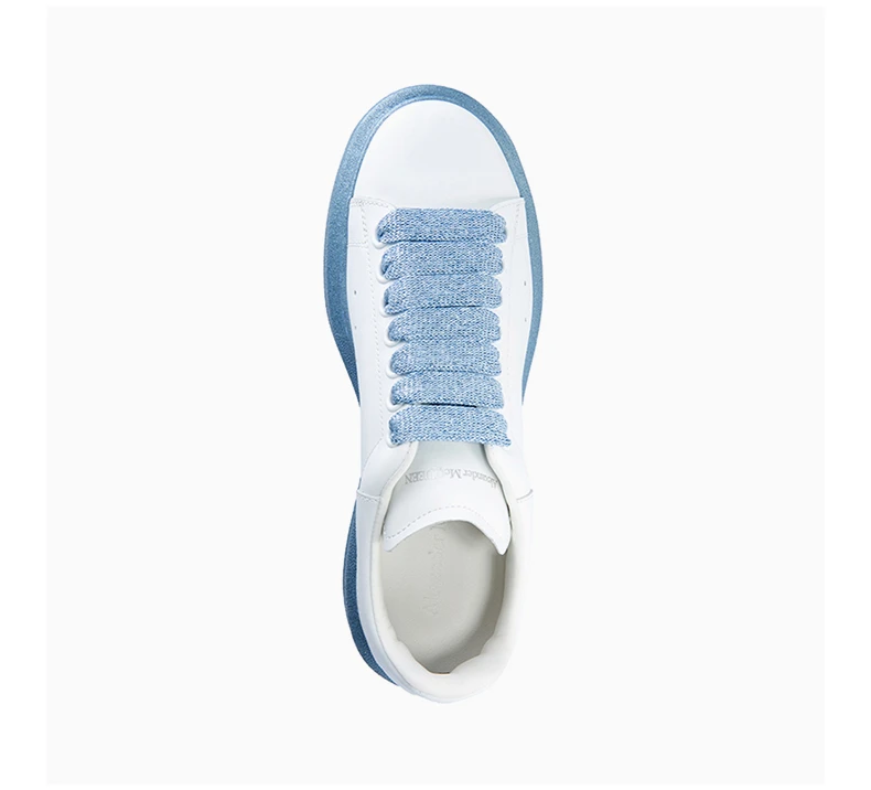 商品Alexander McQueen|Alexander McQueen 亚历山大·麦昆 白色/瓷蓝色女士运动鞋 553770-WHWKV-9307,价格¥3750,第8张图片详细描述