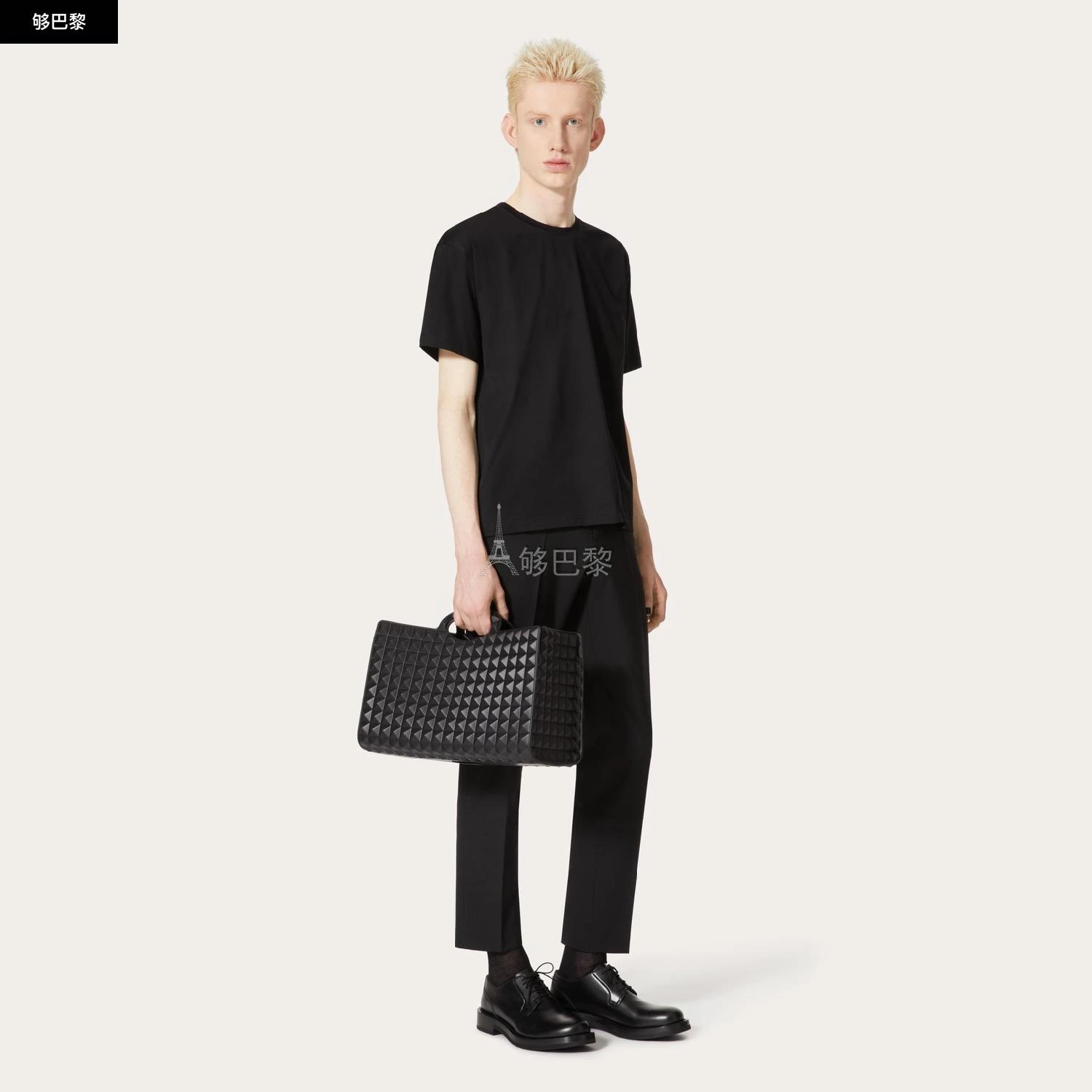 商品Valentino|包邮包税【预售7天发货】 VALENTINO华伦天奴 23秋冬 男士 手提包 CABAS LE TROISIÈME EN CAOUTCHOUC 3Y2B0C10XLU_0NO,价格¥10593,第6张图片详细描述
