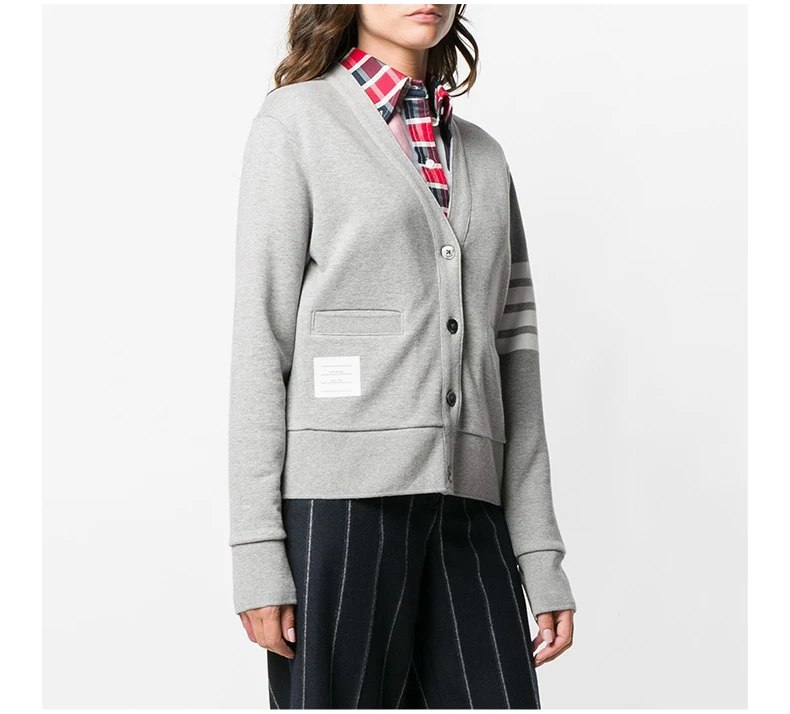 商品Thom Browne|THOM BROWNE 灰色女士针织衫/毛衣 FJT069A-00535-055,价格¥4285,第5张图片详细描述