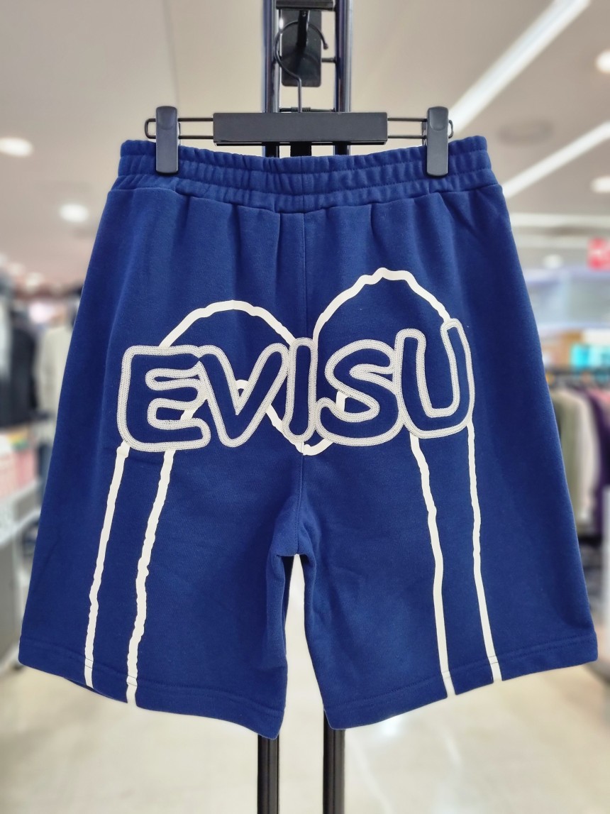 商品Evisu|【享贝家】韩版Evisu 惠美寿福神新款休闲短裤运动短裤 蓝色/白色（预售款，10天发货）EU2UZP702,价格¥172,第10张图片详细描述