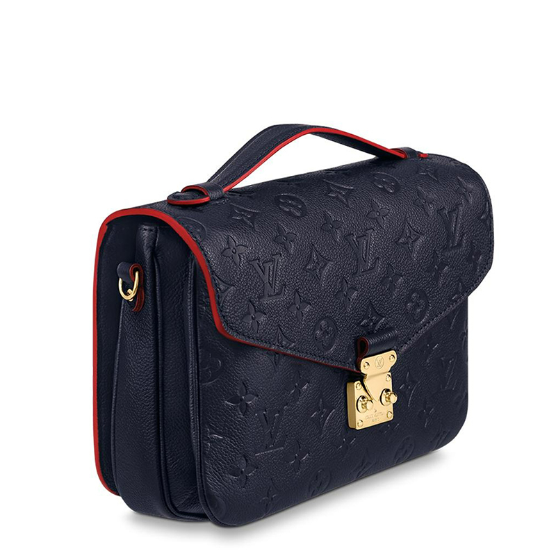 商品Louis Vuitton|预售十天 Louis Vuitton/路易威登 22春夏新款METIS系列 女士海军蓝老花压花柔软粒面牛皮革红色细节修边金扣翻盖开�合单肩斜挎手提邮差包M44071,价格¥20152,第4张图片详细描述