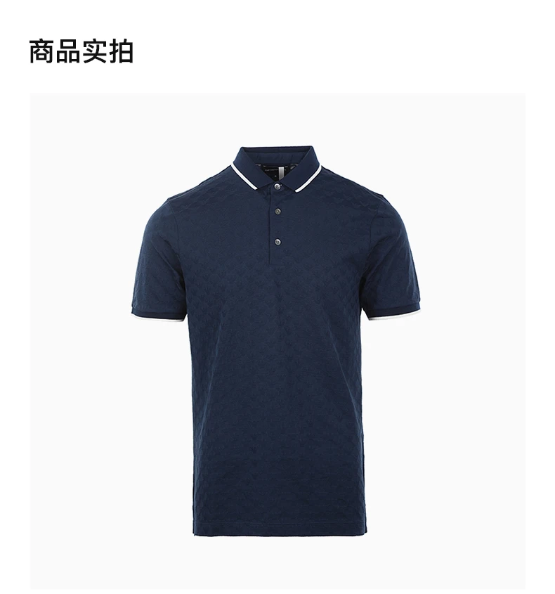 商品[国内直发] Emporio Armani|EMPORIO ARMANI 男深蓝短袖T恤 8N1FP0-1JHWZ-0947,价格¥608,第4张图片详细描述