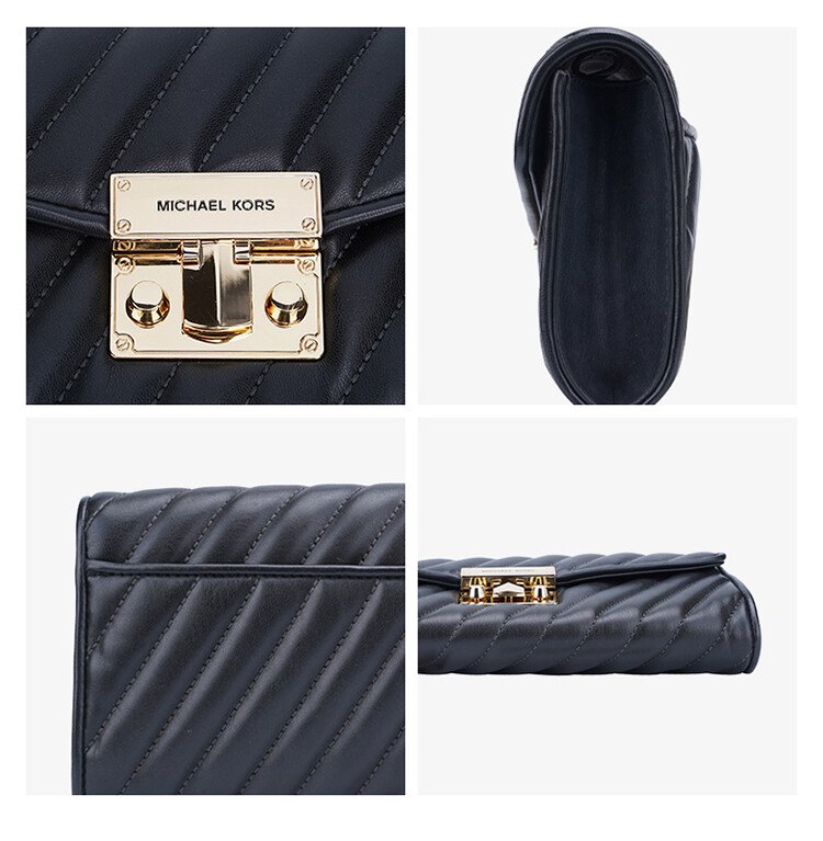 商品Michael Kors|Michael Kors 奥莱款女士皮质单肩斜挎包35F1GXOC1U-BLACK 送礼好物,价格¥1140,第7张图片详细描述