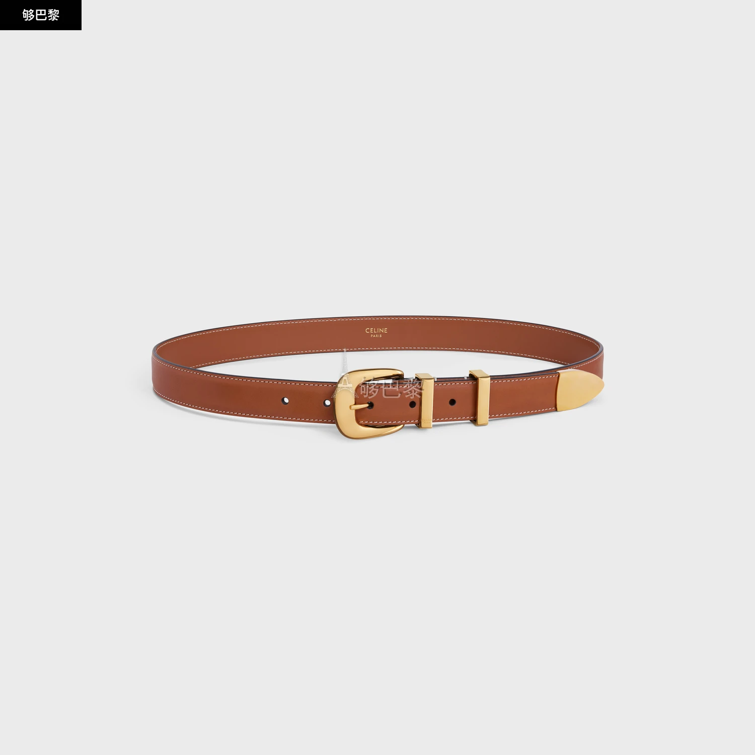 商品Celine|【预售】 赛琳 25春夏 女士 腰带 WESTERN中号天然牛皮革腰带 45BAG3A78.04LU ,价格¥927,第5张图片详细描述