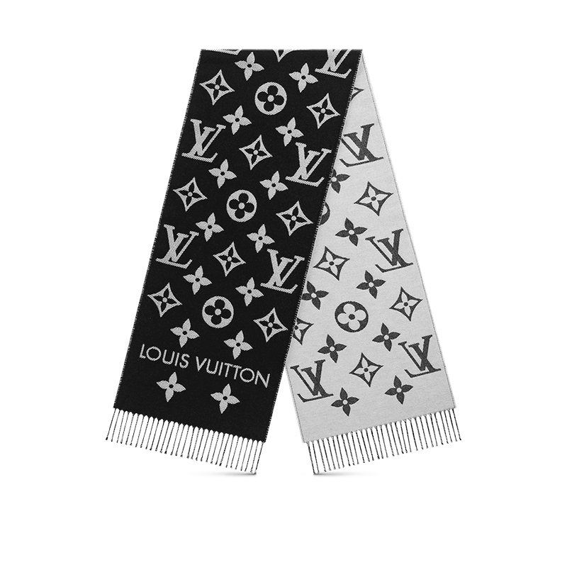 商品Louis Vuitton|【预售十天】路易威登 22年秋冬新款 LV ESSENTIAL系列 女士纯羊毛老花印花流苏围巾（两色可选）,价格¥4486,第6张图片详细描述