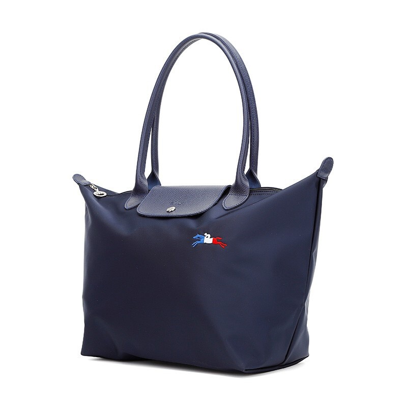 商品[国内直发] Longchamp|珑骧 LONGCHAMP女士Le Pliage系列长柄大号加厚可折叠手提单肩饺子包蓝色织物单肩包送女友L1899 HXG 006,价格¥940,第4张图片详细描述