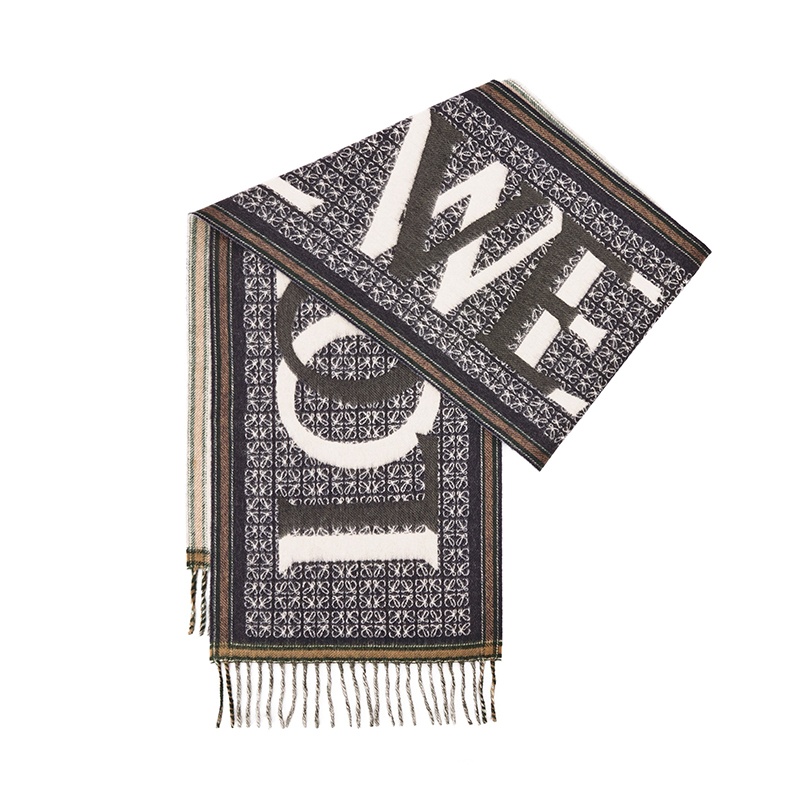 商品Loewe|罗意威23新款 男女通用羊毛羊绒Anagram提花围巾,价格¥3130,第2张图片详细描述