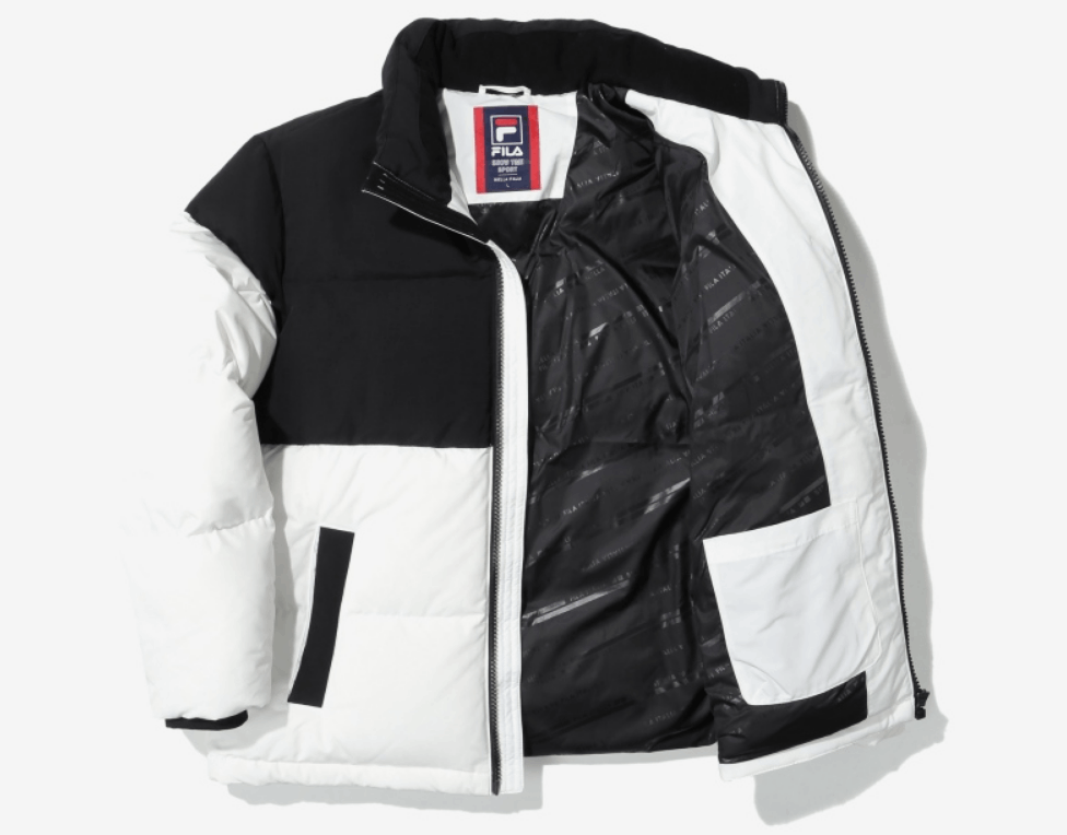 商品Fila|【享贝家】（国内发货）FILA 斐乐拼色羽绒夹克休闲羽绒服3款 男女同款 黑白拼色/米白拼色/藏蓝黑拼色 FS2DJD4104X G-LY,价格¥528,第3张图片详细描述