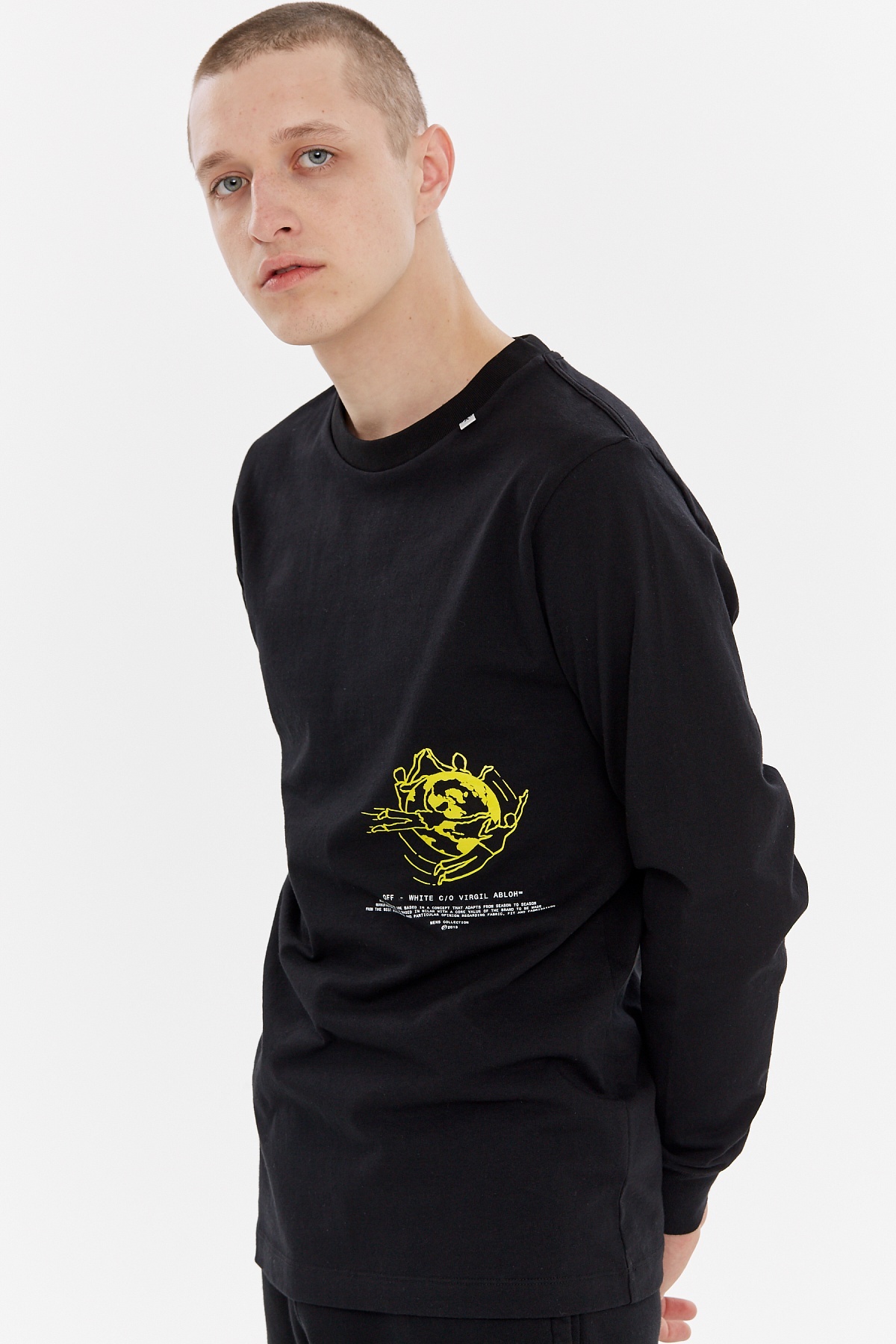 商品Off-White|男黑棉质油画印花长袖OMAB001S20185012-1060（澳门仓发货）,价格¥1681,第1张图片详细描述
