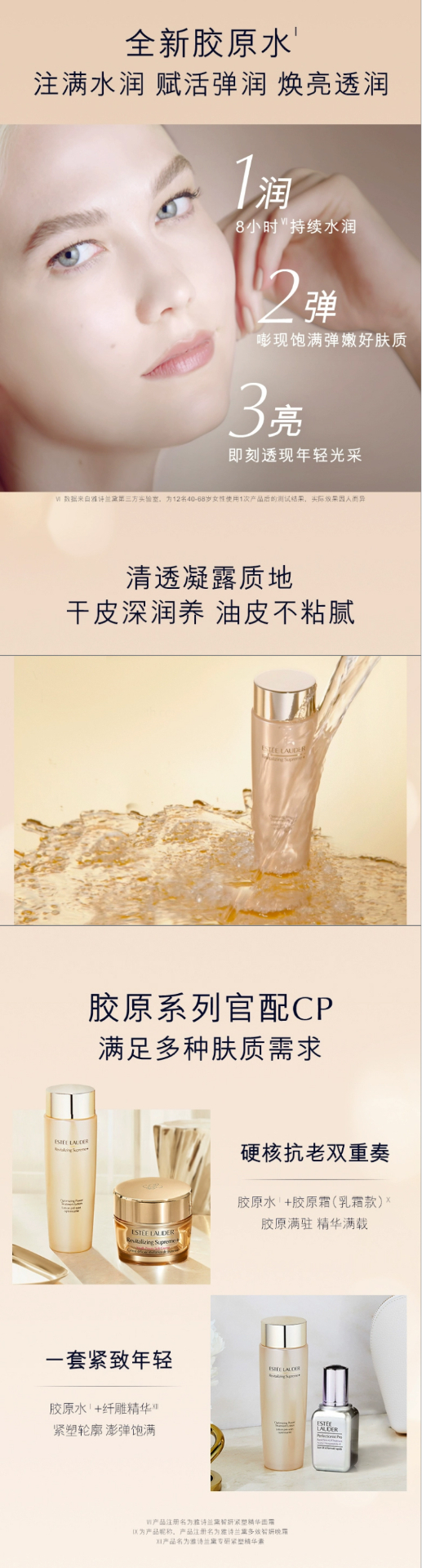 商品Estée Lauder|Estee Lauder雅诗兰黛 胶原水智妍紧塑弹润水 200ml 紧致补水保湿清爽收缩毛孔,价格¥371,第3张图片详细描述