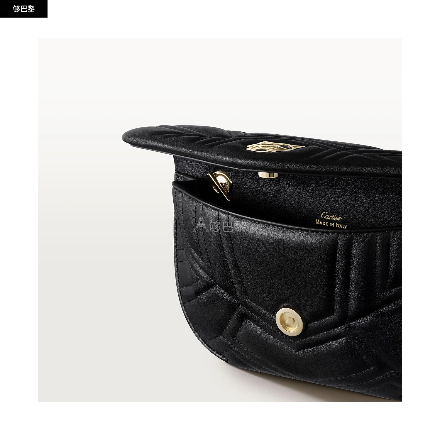 商品Cartier|包邮包税【预售7天发货】 CARTIER 24春夏 女士 单肩包 Sac en forme de demi-lune, Panthère de Cartier L1002560,价格¥22817,第6张图片详细描述