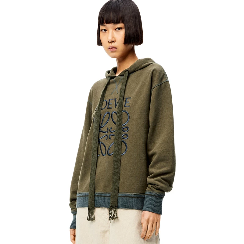 商品Loewe|LOEWE 女士军绿色连帽卫衣 S359341XAQ-4120,价格¥3858,第4张图片详细描述