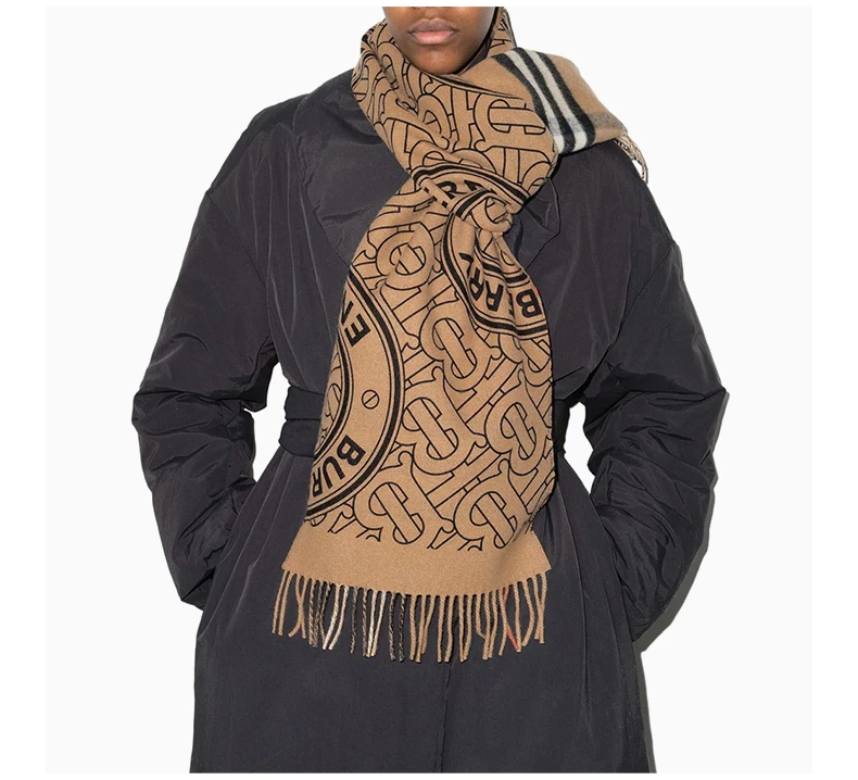 商品Burberry|BURBERRY 男士logo花纹围巾 8045238,价格¥3590,第5张图片详细描述