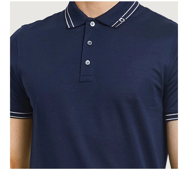 商品Salvatore Ferragamo|SALVATORE FERRAGAMO 男士海军蓝色经典款式POLO衫 12-1783-698228,价格¥958,第4张图片详细描述