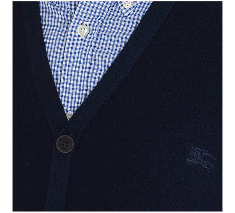 商品Burberry|Burberry 博柏利 男士深蓝色针织开衫 3943465,价格¥1421,第8张图片详细描述