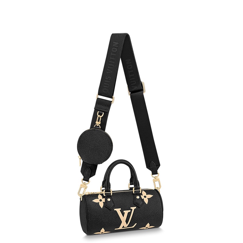 商品Louis Vuitton|预售十天 Louis Vuitton/路易威登 22春夏新款PAPILLON BB系列 小号 巴比龙 女士黑色/米白色双色老花压纹粒面牛皮金扣单肩斜跨手提包 M45980,价格¥19226,第2张图片详细描述