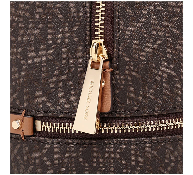 商品[国内直发] Michael Kors|Michael Kors 迈克高仕 女士棕色字母印花pvc双肩背包 30S7GEZB1B-BROWN,价格¥1844,第6张图片详细描述