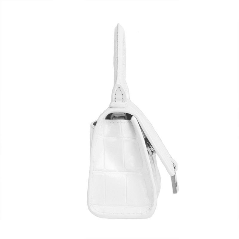 商品Balenciaga|预定款 Balenciaga/巴黎世家 新款HANDLE HOURGLASS 白色鳄鱼皮压纹小牛皮迷你单肩手提沙漏包 6373721LR6Y9016,价格¥8258,第3张图片详细描述