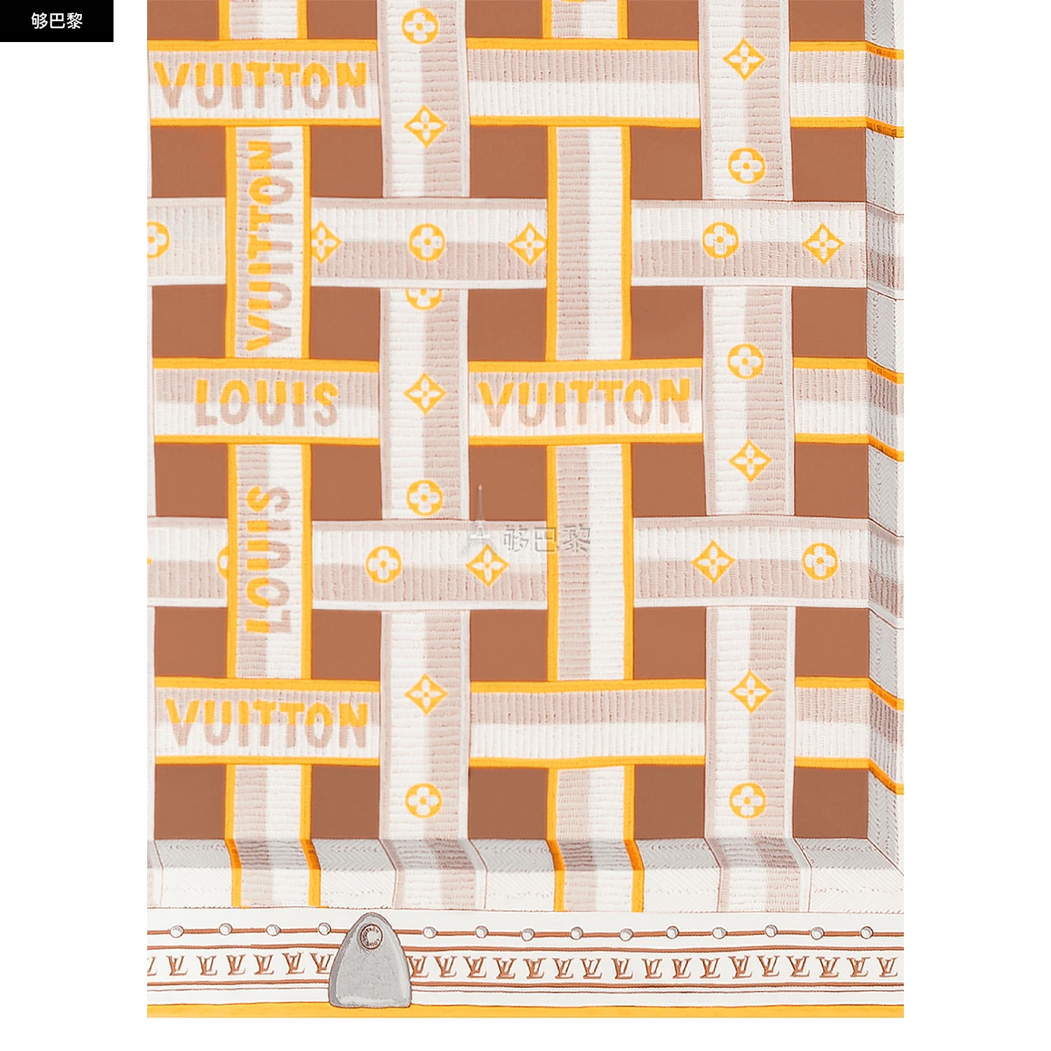 商品Louis Vuitton|【预售】 女士 丝巾 LV DETAILS 90 方巾  M78108/Beige LVU9QSD7BEI,价格¥4805,第6张图片详细描述