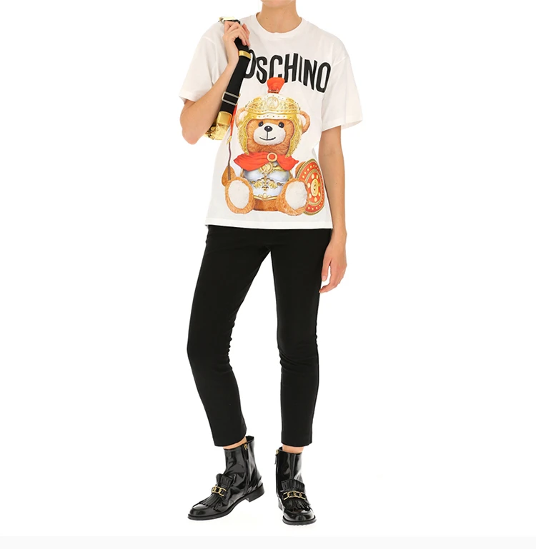 商品[国内直发] Moschino|Moschino 莫斯奇诺 女士米白色罗马泰迪熊T恤 EV0703-5527-2002-912,价格¥876,第8张图片详细描述