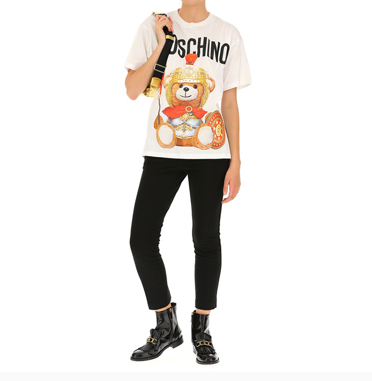 商品[国内直发] Moschino|Moschino 莫斯奇诺 女士米白色罗马泰迪熊T恤 EV0703-5527-2002-912,价格¥832,第8张图片详细描述