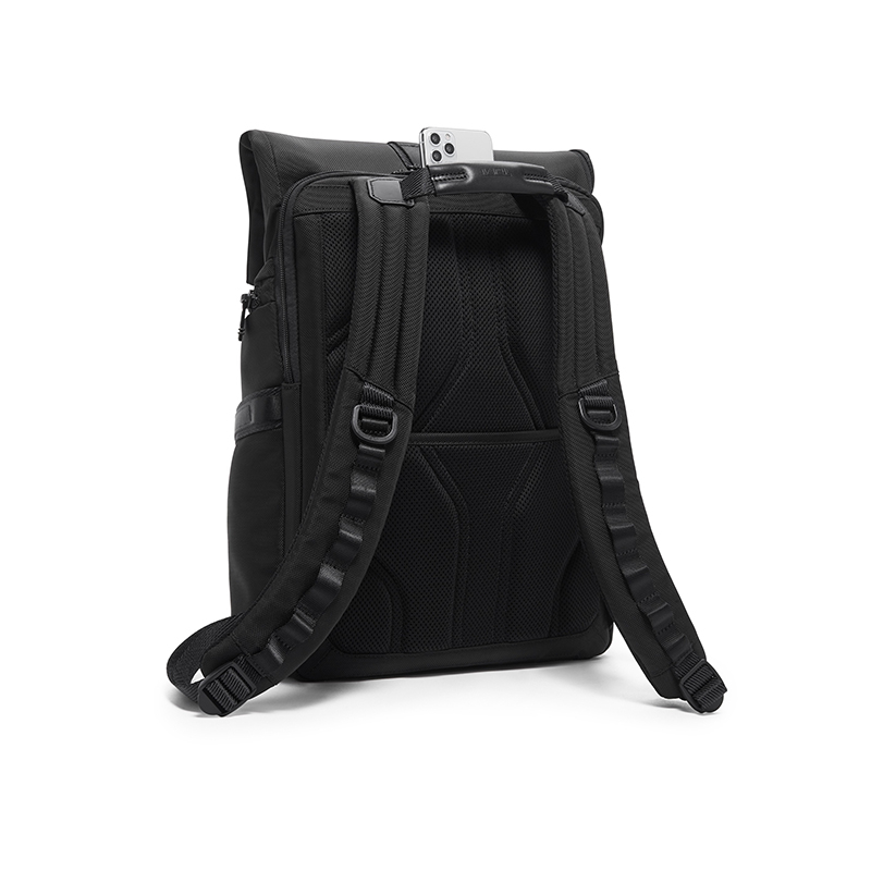 商品Tumi|TUMI途明 ALPHA BRAVO系列 男女同款黑色尼龙翻盖背包,价格¥2721,第6张图片详细描述