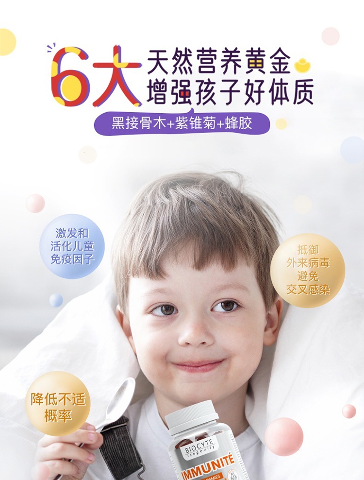 商品Biocyte|碧维斯增强免疫维生素C软糖60粒「树莓蓝莓味」,价格¥166,第3张图片详细描述