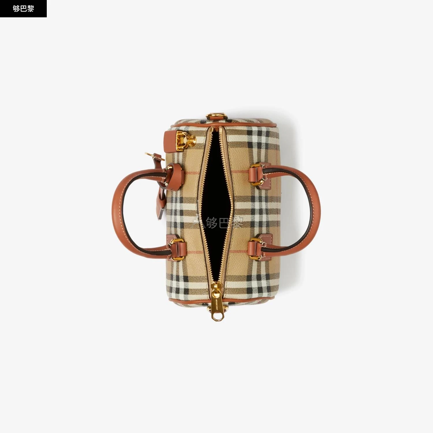 商品Burberry|【预售】 巴宝莉 25春夏 女士 手提包 格纹迷你保龄球包 80713571 ,价格¥9584,第6张图片详细描述