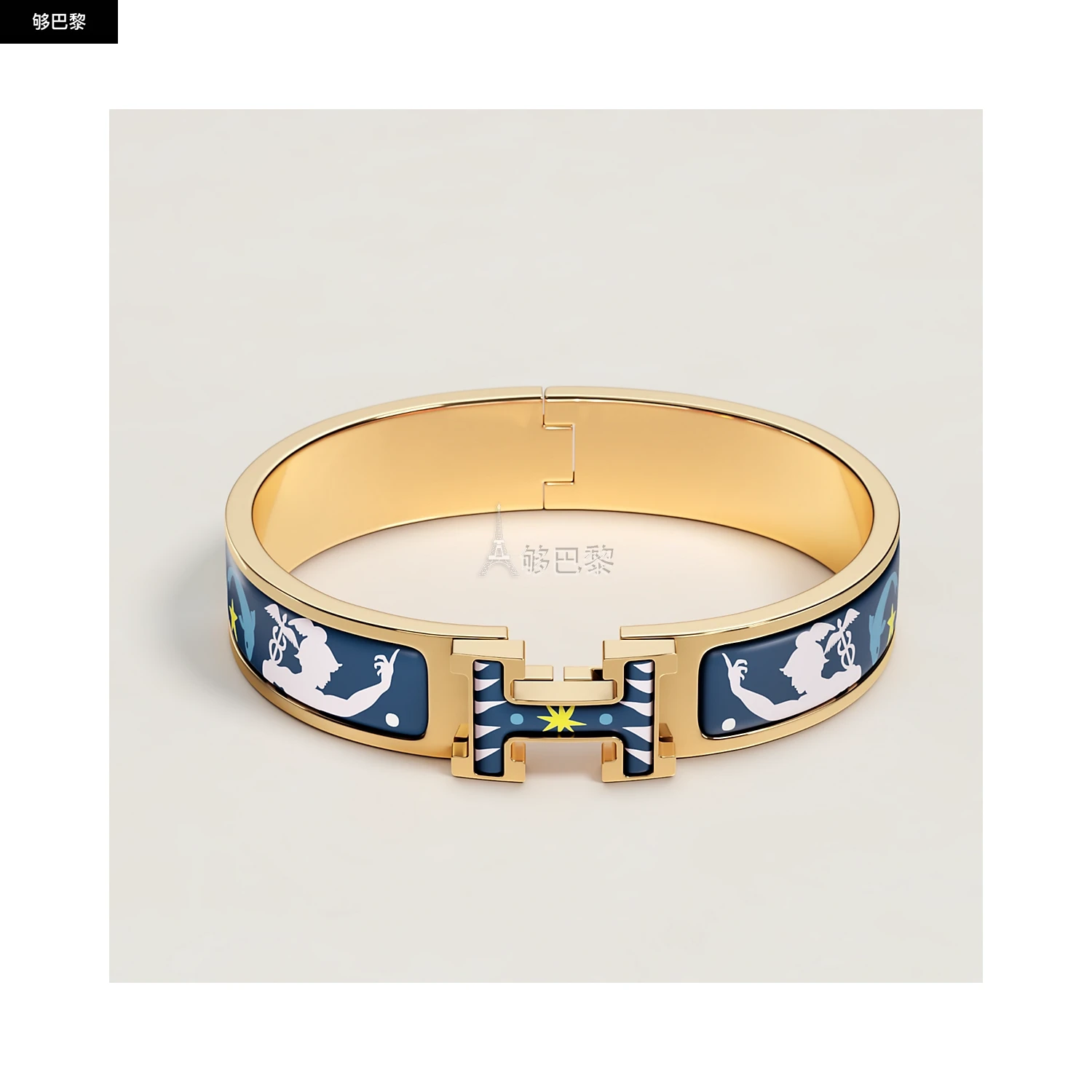 商品Hermes|【预售】 爱马仕 24秋冬 女士 手镯 Bracelet Clic H Sous le Charme d'Orphée H703312F F5,价格¥7489,第2张图片详细描述