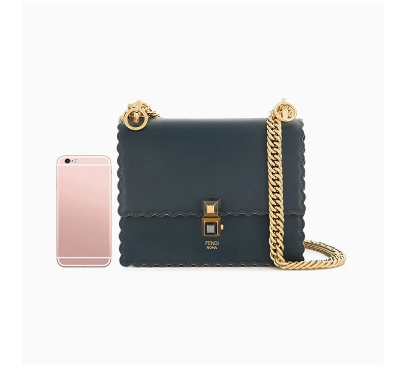 商品[国内直发] Fendi|Fendi 芬迪 女士深蓝色皮革单肩包斜挎包 8M0381-A18Q-F15KS,价格¥10238,第6张图片详细描述